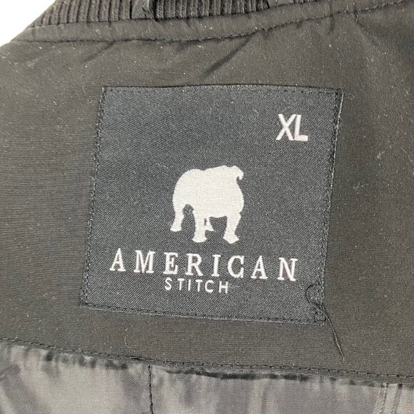 American Stitch Men's Black Reflective Long Bomber Jacket XL - Picture 13 of 14